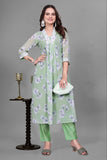 V Neck Kurti Pant Set