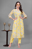 V Neck Kurti Pant Set