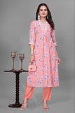 V Neck Kurti Pant Set