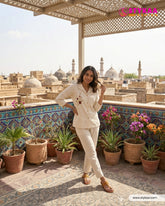 Women Embroidered Shirt & Pants Co-Ord Set