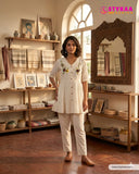 ✨ Elegant Khadi Cotton Embroidered Co-Ord Set ✨