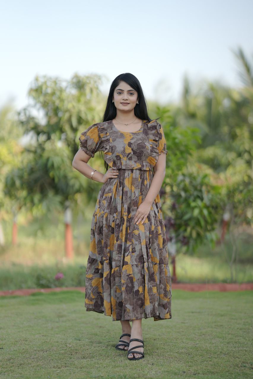 Georgette long maxi dress