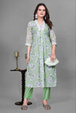 V Neck Kurti Pant Set
