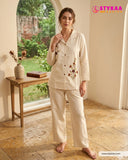 Elegant Floral Embroidered Khadi Cotton Fully Lined(astar valu) Co-ord Set for Women