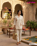 Women Embroidered Shirt & Pants Co-Ord Set